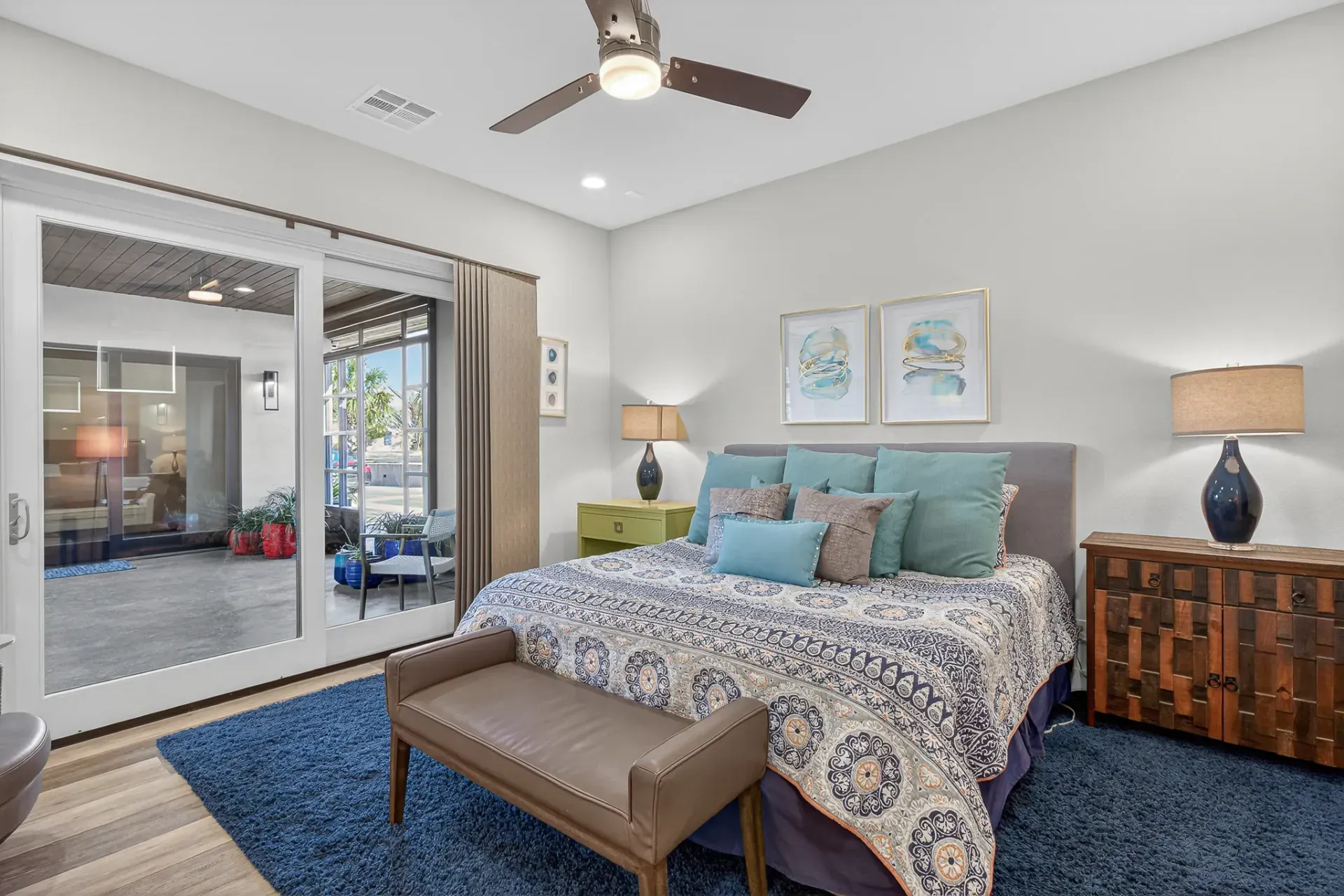 Guest bedroom with courtyard access